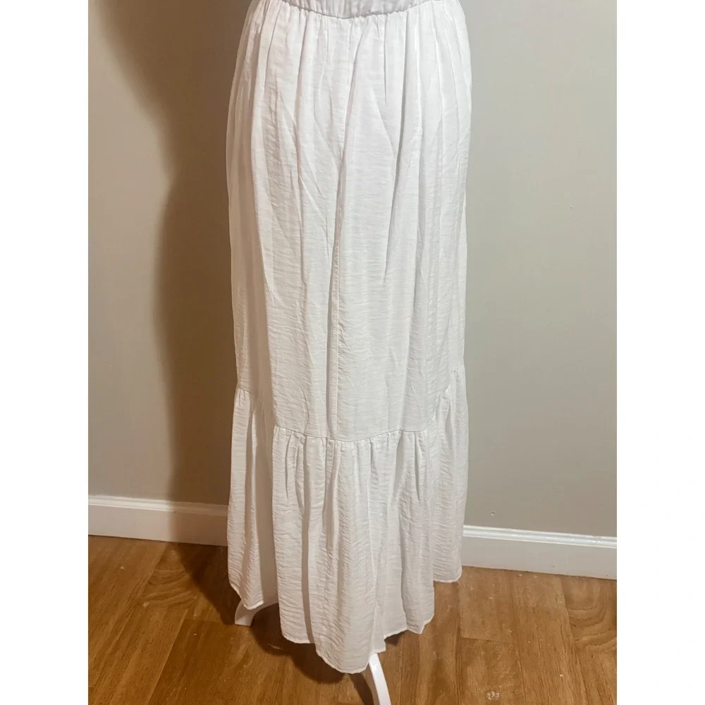 Abercrombie & Fitch Maxi Dress Small White New Cutout Tiered Boho